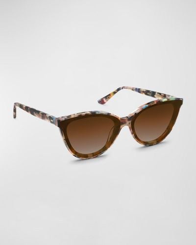 Krewe Monroe Nylon Acetate Cat-Eye Sunglasses - Brown