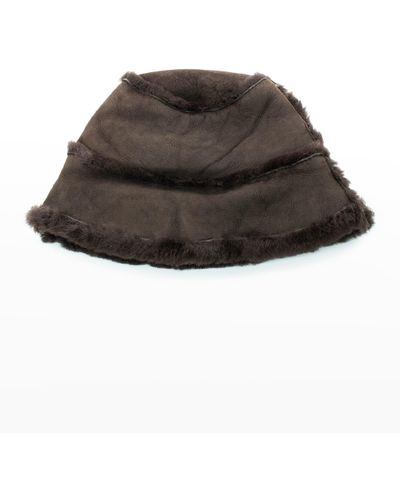 Portolano Shearling Bucket Hat - Brown