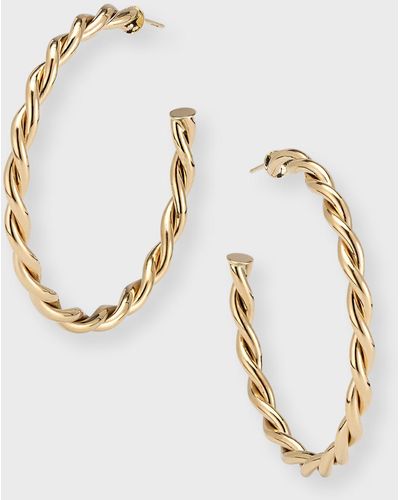Kastel Jewelry 14k Mykonos Twist Hoop Earrings - Metallic