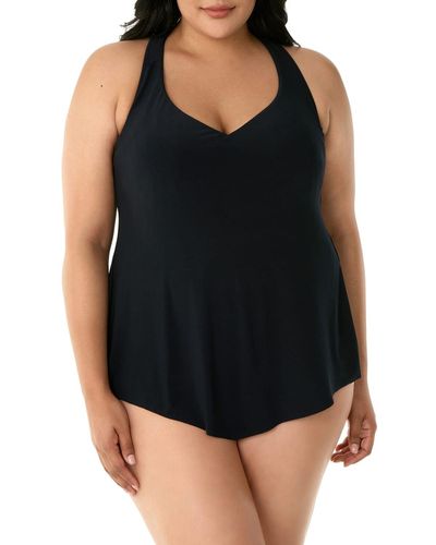 Magicsuit Plus Size Taylor Solid Tankini Swim Top - Black