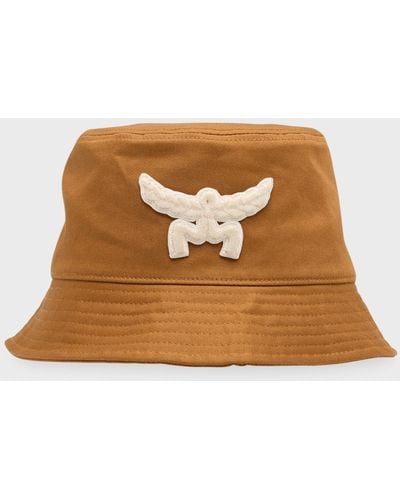 MCM Essential Applique Cotton Bucket Hat - Brown