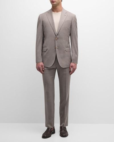 Emporio Armani Plaid Wool Suit - Gray