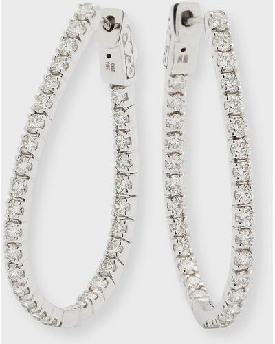 Cassidy Diamonds 18k White Diamond Inside-out Oval Hoop Earrings - Gray
