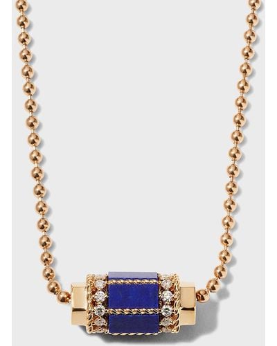 Roberto Coin 18k Rose Gold Diamond & Lapis Pendant Necklace - Blue