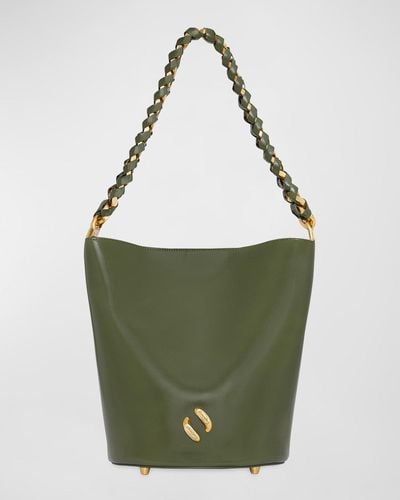 Rebecca Minkoff Infinity Chain Leather Bucket Bag - Green