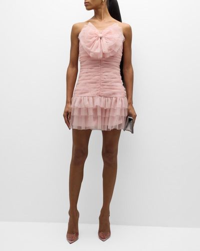 LoveShackFancy Lolisa Strapless Tulle Mini Dress - Pink