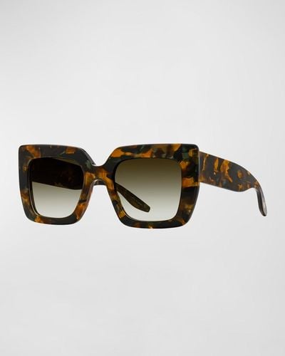 Barton Perreira Wailua Jade Tortoise Zyl Butterfly Sunglasses - Brown