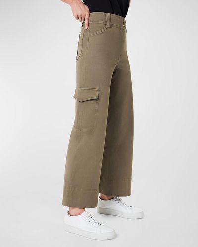 Spanx Stretch Twill Cropped Wide-Leg Pants - Natural