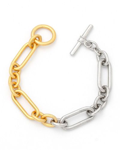 Ben-Amun Two-Tone Link Bracelet, 7"L - Metallic