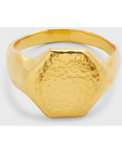 Gurhan Hammered 22K Signet Ring - Yellow