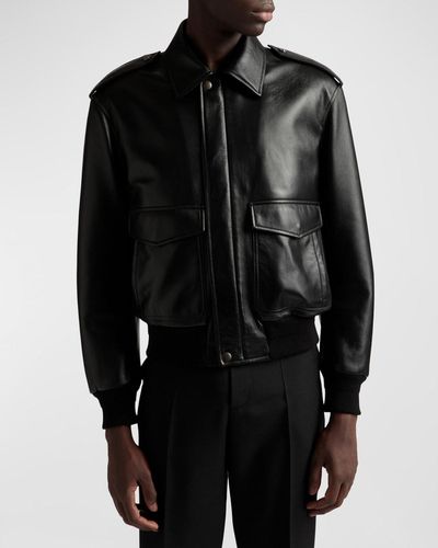 Bally Zip-Front Leather Jacket - Black
