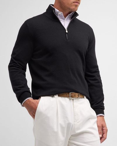 Brunello Cucinelli Cashmere Quarter-Zip Sweater - Black