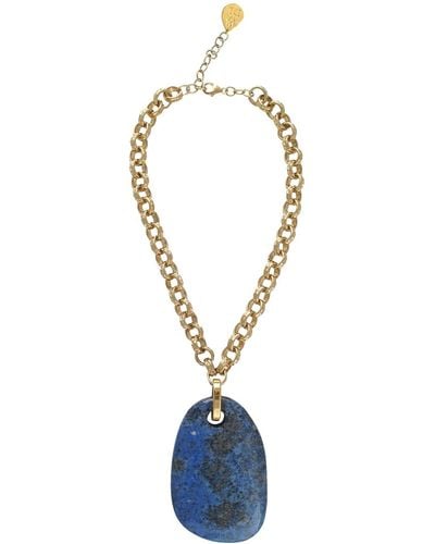 Devon Leigh Lapis Pendant Necklace - Blue