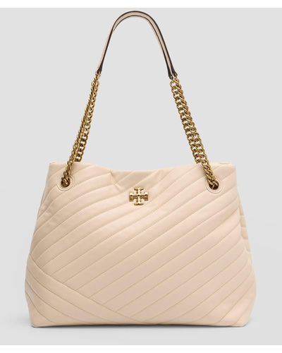 Tory Burch Kira Chevron-Quilted Leather Tote Bag - Natural