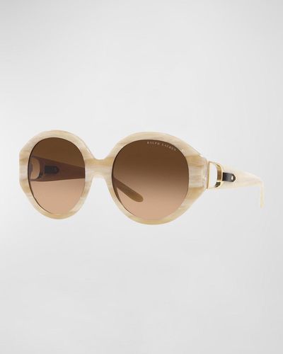 Lauren by Ralph Lauren Cut-Out Acetate Oval Sunglasses - Brown