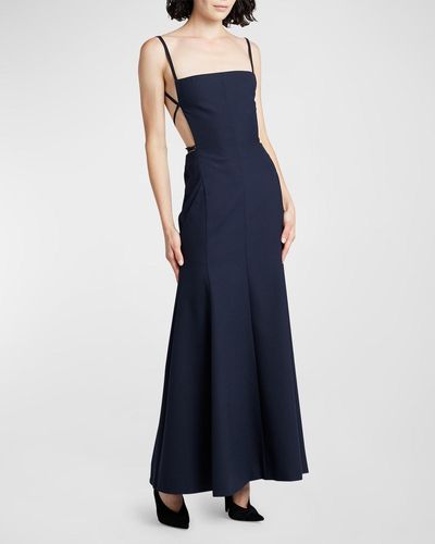 Philosophy Di Lorenzo Serafini Strappy Backless Fit-And-Flare Dress - Blue
