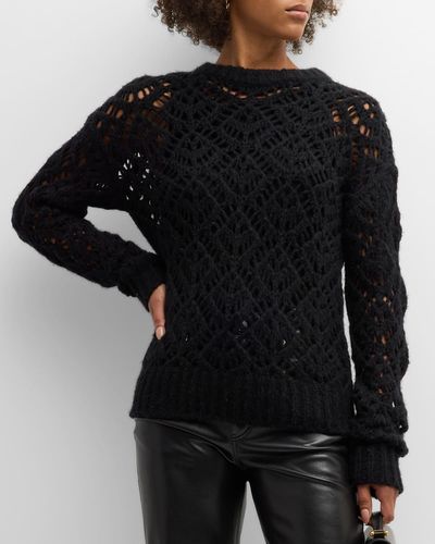 NAADAM Wool-Cashmere Open Stitch Sweater - Black