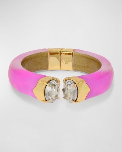 Alexis Bonbon Crystal Lucite Hinge Bracelet - Pink