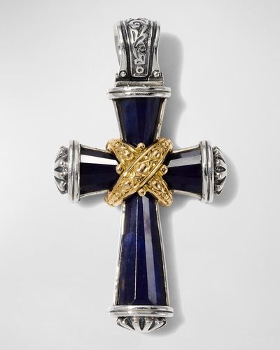 Konstantino Sodalite Cross Pendant - White