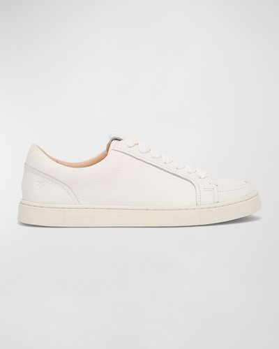 Frye Ivy Mixed Leather Low-top Sneakers - White