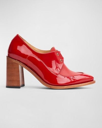 The Office Of Angela Scott Miss Cleo Patent Heeled Loafers - Red