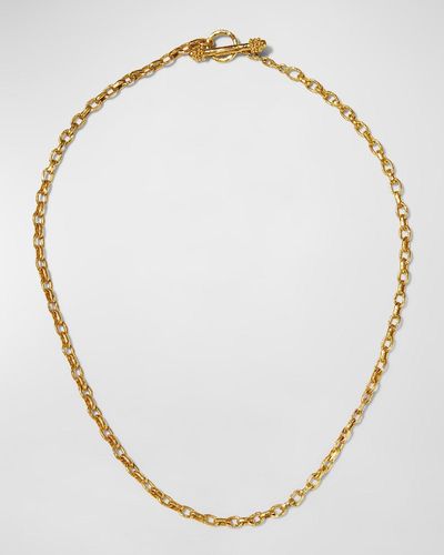 Elizabeth Locke Cortina 19k Gold Link Necklace, 17"l - Metallic
