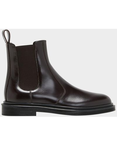 The Row Ranger Patent Leather Chelsea Boots - Black