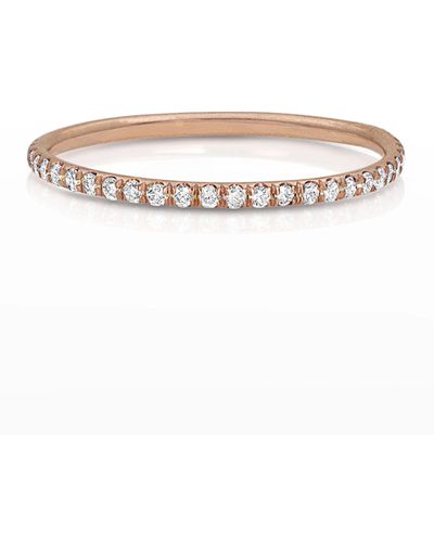 Dominique Cohen 18k Rose Gold Diamond Delicate Stacking Ring, Size 7 - White
