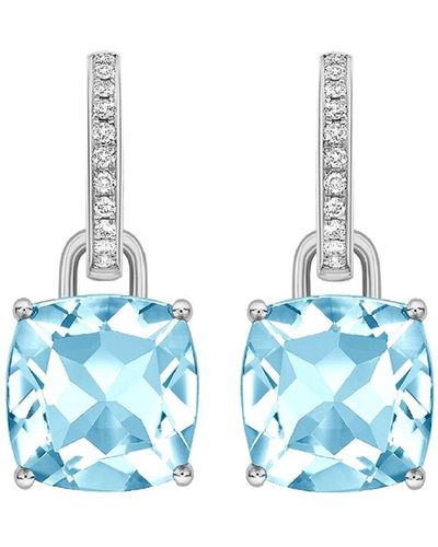 Kiki McDonough Kiki Classics 18k White Gold Blue Topaz Diamond Earrings