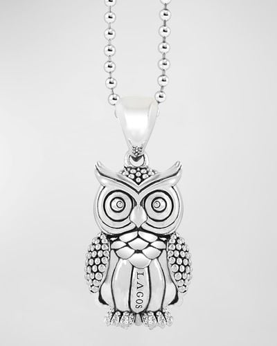 Lagos Rare Wonders Owl Pendant Necklace - White