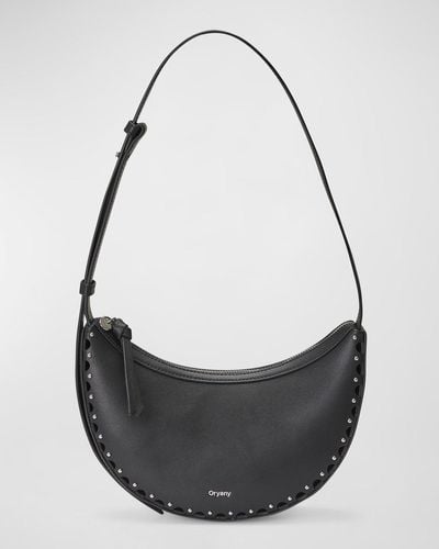 orYANY Delica Studded Leather Crossbody Bag - Black