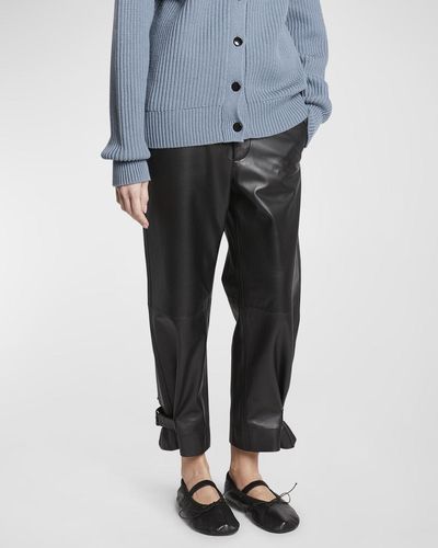 Proenza Schouler Lightweight Tapered Leather Pants - Gray