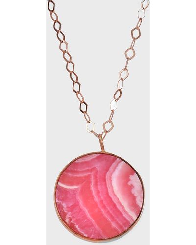 Ginette NY Ever Jumbo Rhodocrosite Disc Necklace - Pink