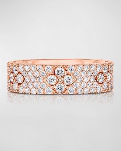 Roberto Coin Love In Verona 18k Rose Gold Diamond Ring, Size 6.5 - Pink