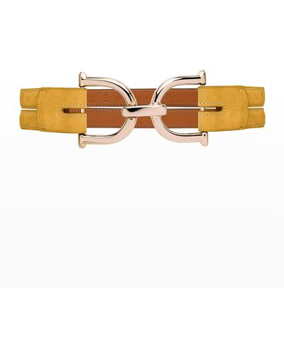 Ceinture En Cuir Vaincourt "La Délicieuse" - Taille 85 Cm, Couleur Orange, Neuve Avec étiquettes