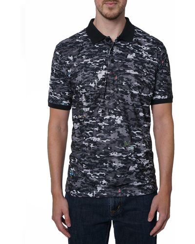 Robert Graham Surfin Escapade Camo Polo Shirt - Blue