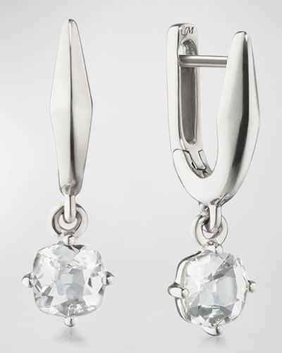 Monica Rich Kosann Sterling Points North Earrings With Rock Crystals - White