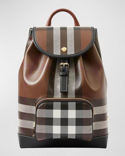 Burberry Check Flap Drawstring Backpack - Multicolor