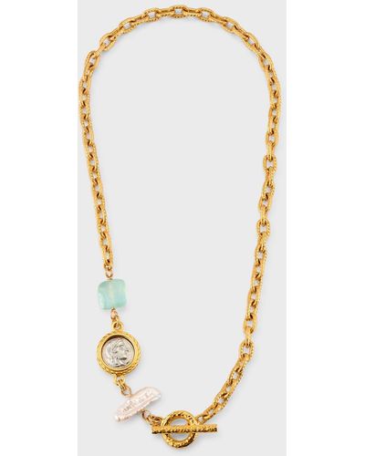 Ben-Amun Stone, Coin And Pearl Necklace - White