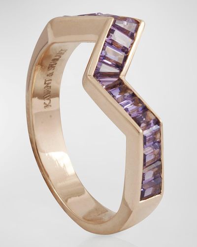 Kavant & Sharart Origami Ziggy Pink Sapphire Ring In 18k Rose Gold - Multicolor