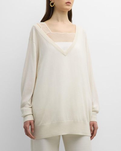 Chloé Cashmere Long-sleeve Top - Natural