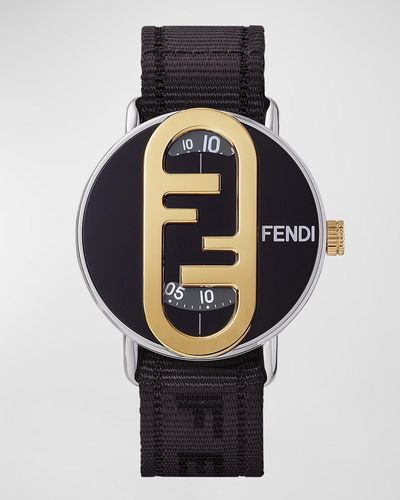 Fendi O'Lock Two-Tone Nylon Strap Watch, 42Mm - Multicolor