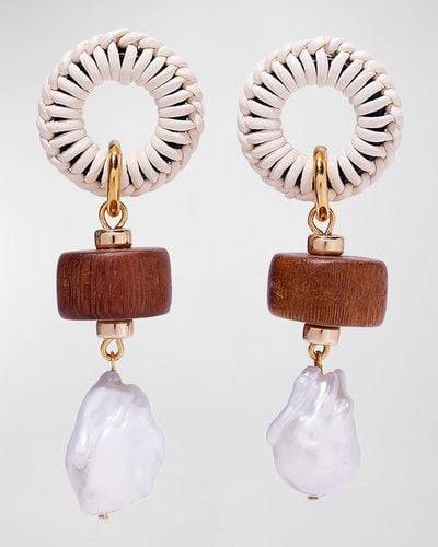 Lizzie Fortunato Woven Saddle Earrings - White