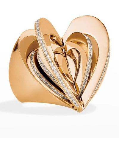 CADAR 18k Rose Gold Diamond Heart Ring, Size 7 - Natural