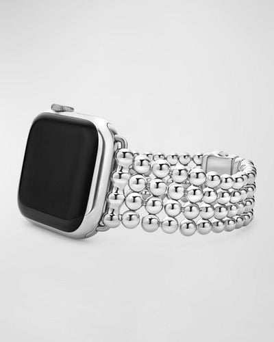 Lagos Smart Caviar 42Mm Caviar Tapered Watch Band - Metallic
