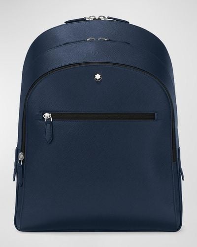 Montblanc Sartorial Medium 3-Compartment Saffiano Leather Backpack - Blue
