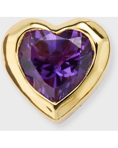 Ippolita 18k Rock Candy Caramella Heart Stud Earring In Dark Amethyst, Single - Pink