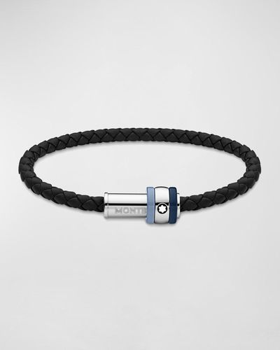 Montblanc 1858 Ice Sea Leather Bracelet - Black