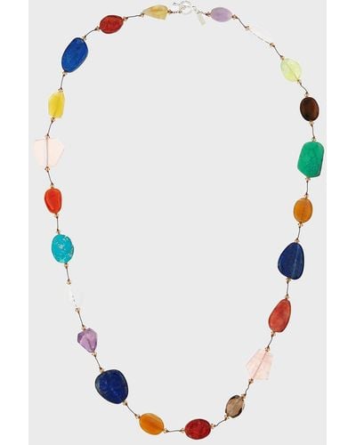 Margo Morrison Carnival Large Multi-Stone Necklace, 35"L - Blue