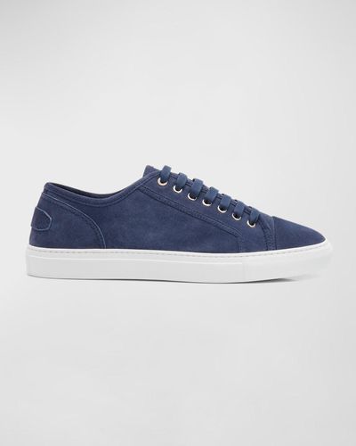 Brioni Sustainable Low-Top Suede Sneakers - Blue